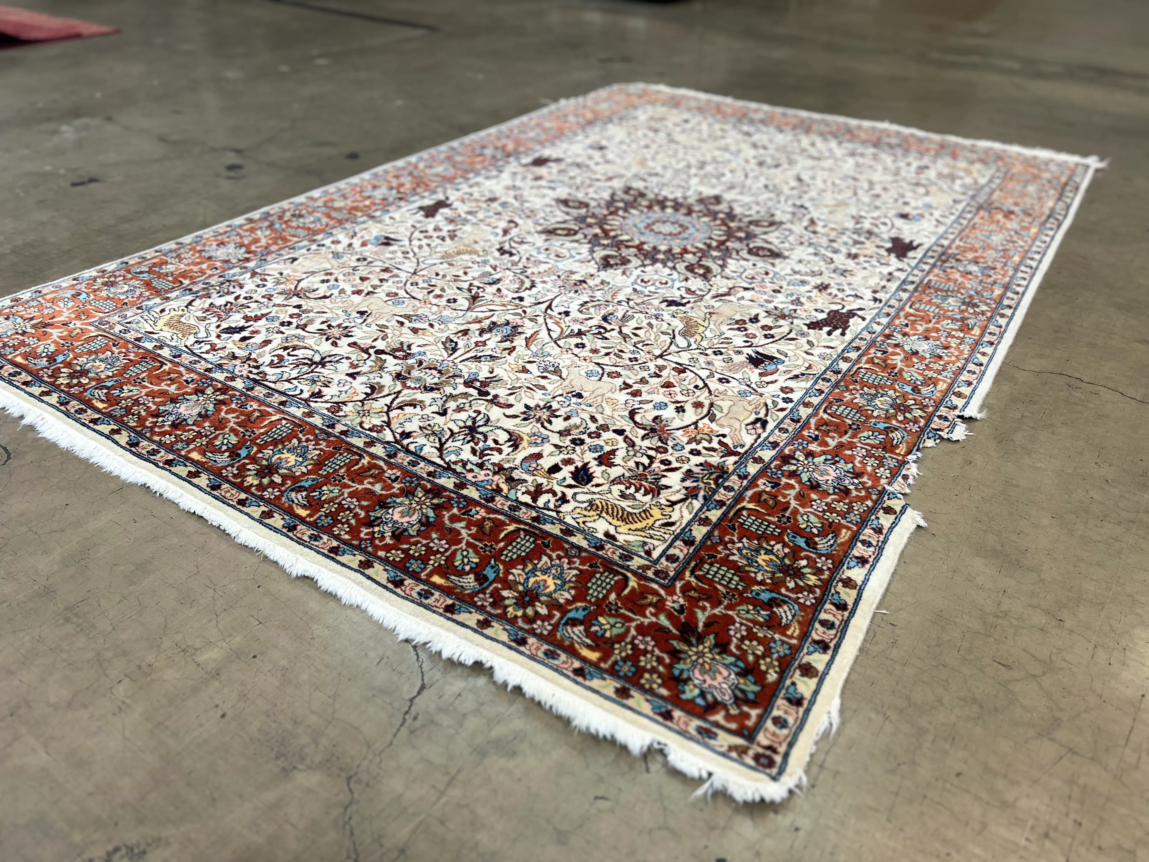 Before and after rug cleaning